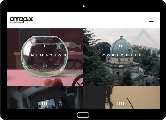 Aperçu de la page d'accueil du site Amopix